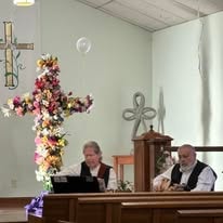 Choir singing during worship